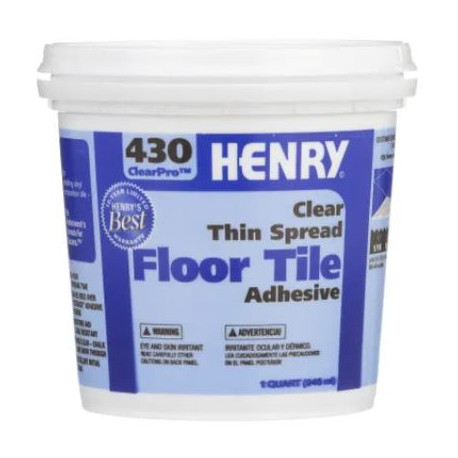Henry 139873 430 Thin-Spread Floor Tile Adhesive, Clear, 1 Qt