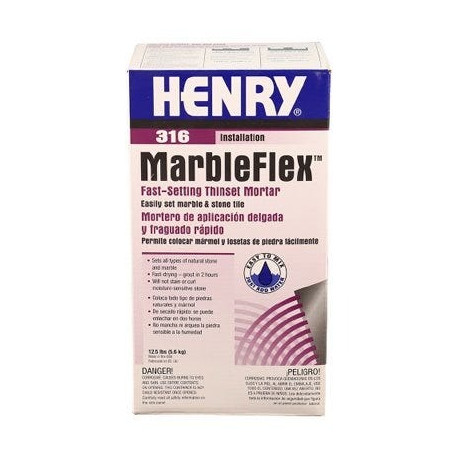 Henry 106854 MarbleFlex H-316 Fast Setting Thinset Mortar, 12.5 Lbs