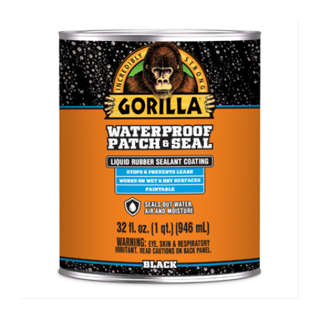 Gorilla 105338 Waterproof Patch & Seal, Black, 32-oz. Liquid