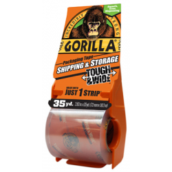 Gorilla 6045002 Heavy Duty Packaging Tape Tough & Wide, 3" x 35-Yd.