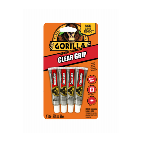 Gorilla 8130002 Adhesive Tubes, Clear Grip, .2-oz., 4-Pk.