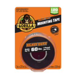 Gorilla 102441 Gorilla Heavy Duty Mounting Tape,1" x 120"