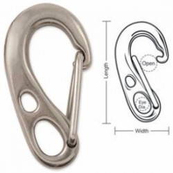 A594 A595 Tough Links Forged Stainless Carabiner Snaps, Wire Gate, Double Eye