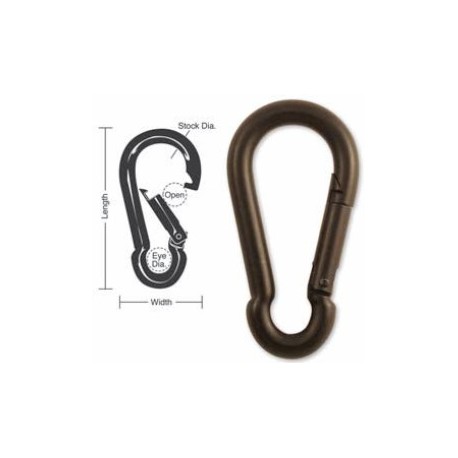 A515 A516 A517 A518 Tough Links Interlocking Carabiner Snaps, Black