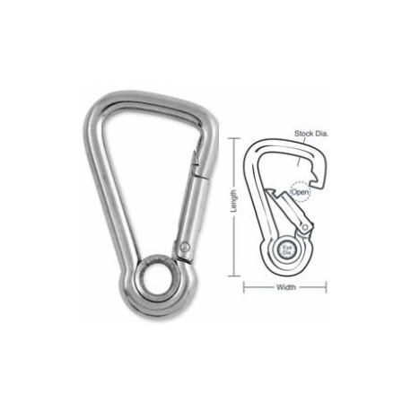A553 A554 A553C A555 Tough Links Stainless Carabiner Snaps, with Eyelet