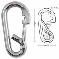 A563 A564 A565 A566 Tough Links Oval Stainless Loop Spring Carabiner Snaps, Wire Gate