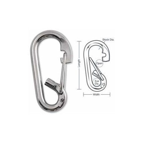 A563 A564 A564C A565 A566 Tough Links Oval Stainless Loop Spring Carabiner Snaps, Wire Gate