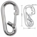 A563 A564 A563C A565 A566 Tough Links Oval Stainless Loop Spring Carabiner Snaps, Wire Gate