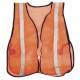 Mutual Industries Non-ANSI High Visibility Soft Mesh Safety Vest - 1" Silver Reflective Stripe