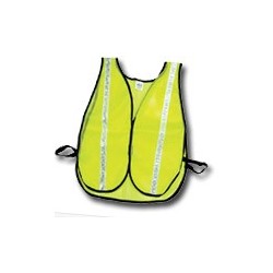 Mutual Industries Non-ANSI High Visibility Soft Mesh Safety Vest - (Lime) 1" Silver Reflective Stripe