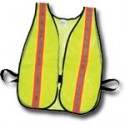 Mutual Industries Non-ANSI High Visibility Soft Mesh Safety Vest - 1-1/2" Orange / Silver / Orange Reflective Stripe