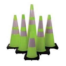 Mutual Industries 17716 High Quality Lime Green Traffic Cones - Multiple Sizes Available