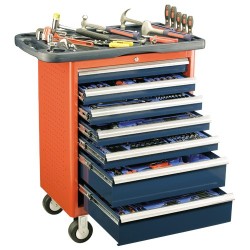 Genius Tools MS-243TS 243PC Metric Mechanics Tool Set with Roller cabinet