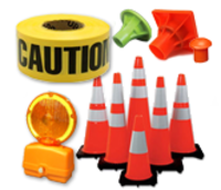 Traffic Safety Cones, Barricades, Beacons, Hard Hats, Rebar Caps, Fences, Personal Protection, ANSI & OSHA Certified