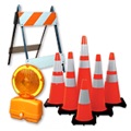 Traffic Safety Cones, Barricades, Beacons